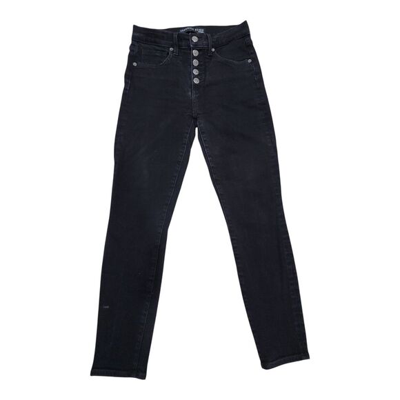 VERONICA BEARD Debbie Skinny High Rise Jeans Sz 27/4 Black Stretchy Buttons Soft - Picture 2 of 10